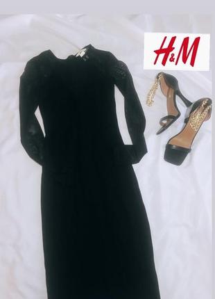 Утонченное и очень красивое черное платье футляр от h&amp;m