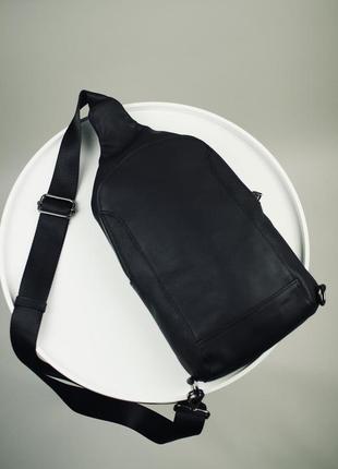 Мужская сумка-слинг из натуральной кожи, сумка через плечо2 фото