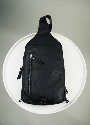 Мужская сумка-слинг из натуральной кожи, сумка через плечо3 фото