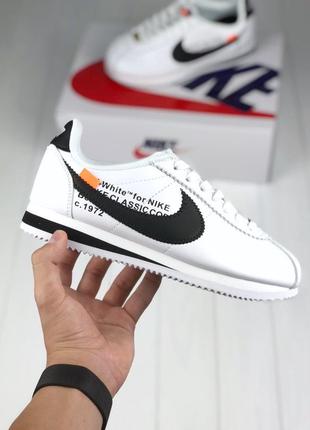 Кроссовки кожаные распродаж ❤nike cortez x off white