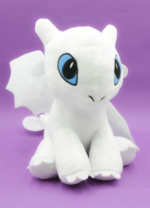 Плюшева іграшка з мультфільму "як приручити дракона", біла фурія м'яка 30 см, іграшка дитяча2 фото