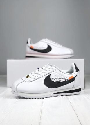 Кожаные кроссовки распродаж ✅ nike cortez x off white3 фото