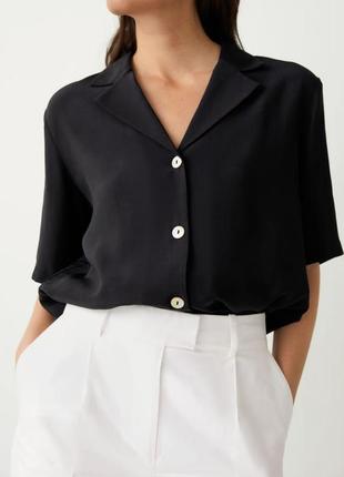 Рубашка блузка блузка с воротником в стиле old money &amp; other stories1 фото