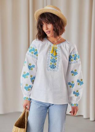 Жіноча блуза з вишивкою вишита сорочка вишиванка жіноча українське виробництво3 фото