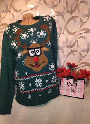 Новорічний гарний светр із оленям р.l1 фото