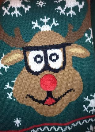 Новорічний гарний светр із оленям р.l3 фото