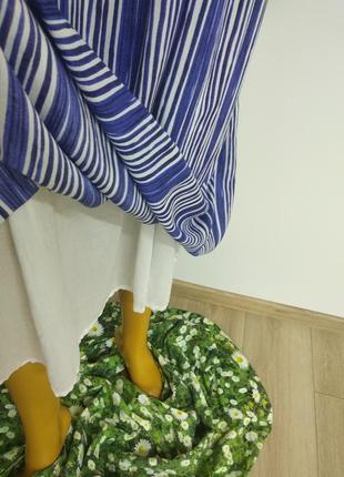 Tu натуральное летнее платье сарафан в полоску длина миди белое синее xl xxl8 фото