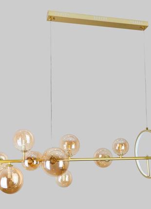 Золота 120см люстра на 10 ламп "bubbles" (918-lp267-10 gd+br)