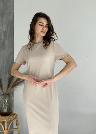 Трендова сукня вільна сукня в рубчик сукня з розрізом сукня футболка довга сукня...