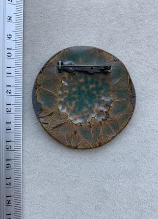 Брошь япония эмаль винтаж ретро круг цветы