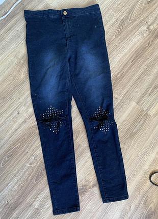 Джинсы синие стрейчевые s-m размер