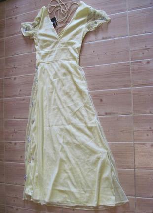 Нове жовте плаття з вишивкою бісером "by very" р. 427 фото