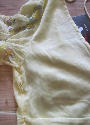 Нове жовте плаття з вишивкою бісером "by very" р. 4210 фото