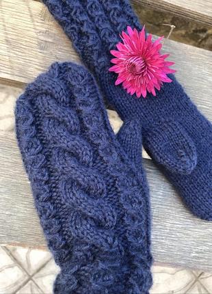 Зимові рукавиці в'язані , теплі рукавиці, мітенки, рукавиці в'язані зима