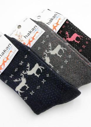 Зимние носки махровые турецкие, носки с оленем, теплые женские носки 36-40 размера