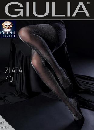 Блискучі колготи з люрексом giulia zlata 40 model 1 – 40 ден