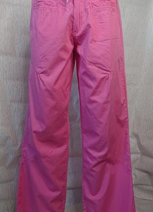 Хлопковые розовые брюки1 фото