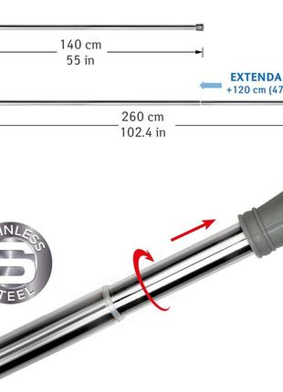 Карниз для ванної кімнати tatkraft lord телескопічний 140х260 см (17412)2 фото