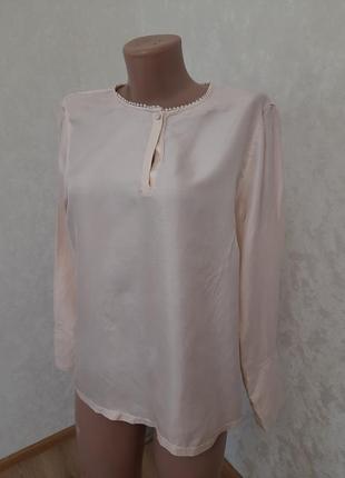 Брендовая базовая шелковая блуза рубашка gustav в виде cos