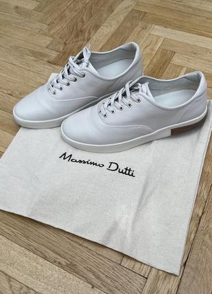 Білі шкіряні кеди massimo dutti