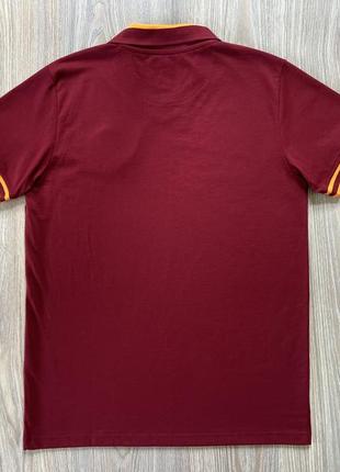 Чоловіча бавовняна поло футболка з нашивкою фк рому as roma retro polo shirt3 фото