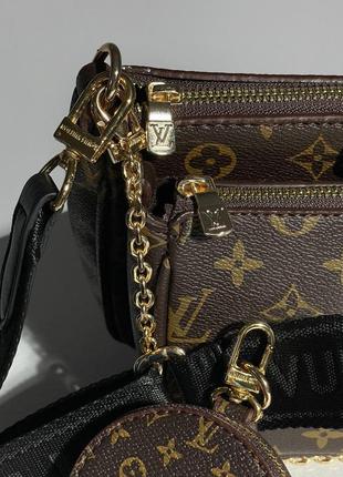 Женская сумка louis vuitton pochete multi brown black8 фото