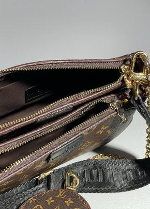 Женская сумка louis vuitton pochete multi brown black9 фото