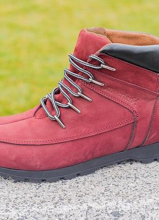 🍁шкіряні черевики timberland🍁чоловічі червоних осінні/весняні/демисезон.3 фото