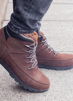 🍁timberland brown🍁шкіряні чоловічі черевики тімберленд, коричневі осінні/весняні/демі