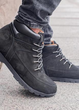 🍁timberland black🍁чоловічі чорні шкіряні черевики тімберленд, осінні/весняні/демисезон