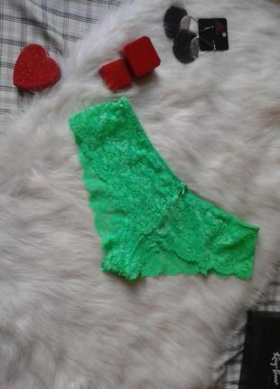 Зеленые кружевные трусики la senza