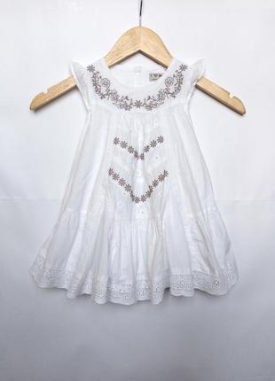 Ніжна сукня сарафан, 100% бавовна, візерунок машинна вишивка