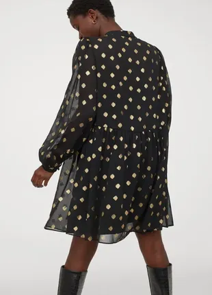 Сукня h&m з якісної легкої тканини чорного кольору з принтом горох2 фото
