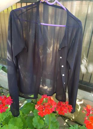 Блуза сітка сіточка прозора з узором вишивкою та гудзиками-камінцями1 фото