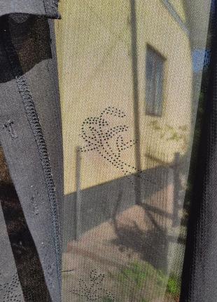 Блуза сітка сіточка прозора з узором вишивкою та гудзиками-камінцями5 фото