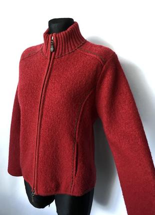 Красная кофта кардиган на молнии баварская шерстяная шерсть h.moser