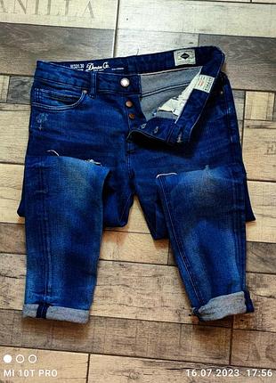 Чоловічі джинси denim co  зауженые синього кольору оригінал розмір 32/30