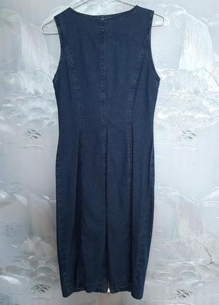 Джинсовое стрейчевое платье сарафан миди6 фото