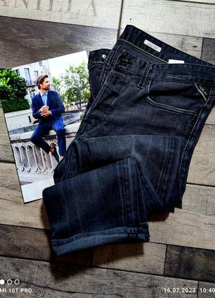 Мужские зауженные графитовые джинсы replay модель skinny размер 36/323 фото