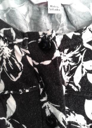 Блузка ,кофта черно-белая из вискозы цветочный принт julipa батал.3 фото