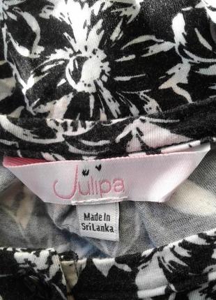 Блузка ,кофта черно-белая из вискозы цветочный принт julipa батал.7 фото