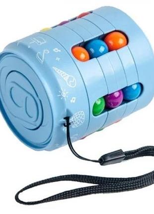 Логічна головоломка іграшка-антистрес spinner банка блакитна з кольоровими кульками