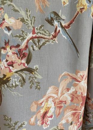 Льняна сукня в стилі бохо квітковий принт5 фото