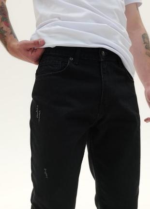 Качественные премиум джинсы мом мужские свободного кроя базовые однотонные2 фото