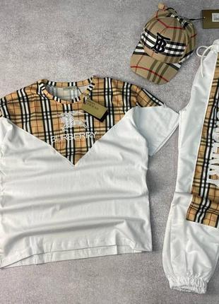 💜есть наложка 🩷lux качество🩷женский спортивный костюм*burberry"💗футболка+штани