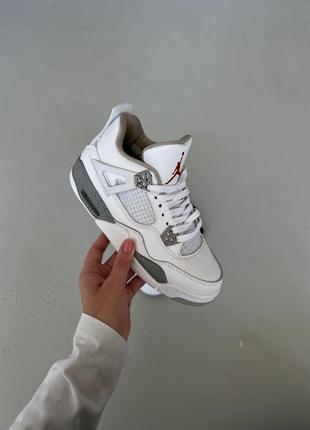 N*ke air jordan 4 retro “white oreo” premium жіночі кросівки