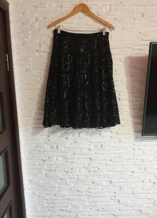 Нарядная кружевная миди юбка пайетки ottorose sale2 фото