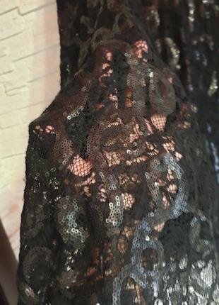 Нарядная кружевная миди юбка пайетки ottorose sale4 фото