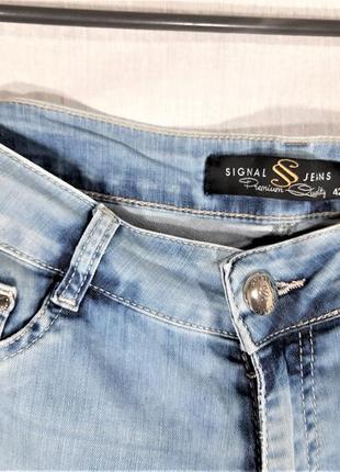 Стрейчеві блакитні джинси від "signal jeans", р 48-52 см6 фото