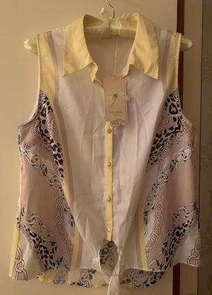 Блуза в стиле versace цепи и анималистический принт новая с биркой1 фото